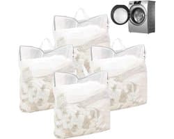 Waszak voor op reis met handgrepen - 4 stuks, 50 x 60 cm, herbruikbare waszakken voor delicate kleding, ondergoed en blouses