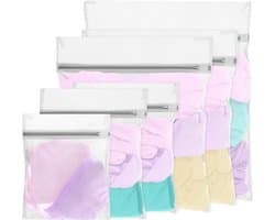 6-delige Mesh Waszakken met Rits, Duurzaam en Herbruikbaar Net voor Wasmachine, Ideaal voor Delicate Was zoals Truien, Jassen, Hemden, Ondergoed en Sokken (25×30cm/30×40cm)
