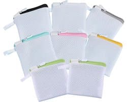 SnelShoppen - 8 Delicate Mini Waszakken - Mesh Waszakken voor Ondergoed, Kousen, T-shirts - Polyester Honeycomb Opbergtassen - 12x12 cm - Diverse Kleu