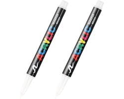 2 Witte Textielstiften Wasmachinebestendig - Waterdichte Stofverfstiften voor T-Shirts, Textielmarkers