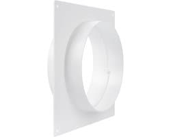 Afvoerslang koppelstuk airco - Aansluitflens Luchtkanaal - Wandplaat Ventilatiebuis - Connector voor Afzuigkap & Droger - Premium PP Materiaal - 150 mm - 200 x 200 mm - Wit