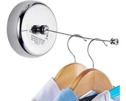 Intrekbare Waslijn - Droogrek Kledinglijn - Kleding Drogen - Roestvrij Staal - 28 m - Zilver