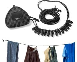 Camping Waslijn - Reiswaslijn Drooglijn - Kleding Drogen - Reflecterende Parels - Verstelbaar - Zwart