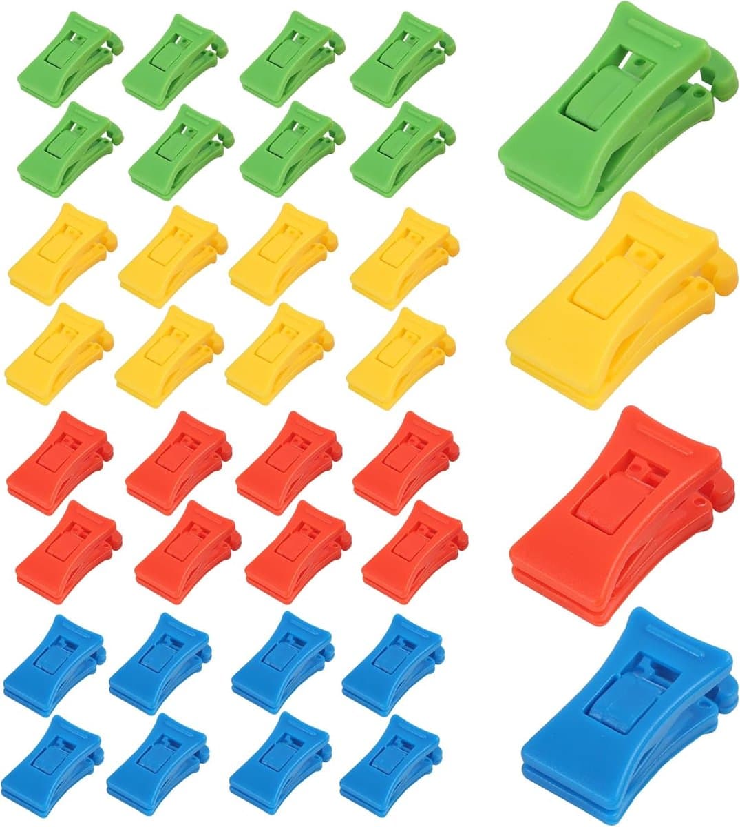 SnelShoppen - Pack van 36 Sokclips voor Wasmachine en Droger, Hoge Kwaliteit Clips voor Dikke Sokken met Robuuste Haken, Multi-Kleurige Organisatie en — afbeelding 1