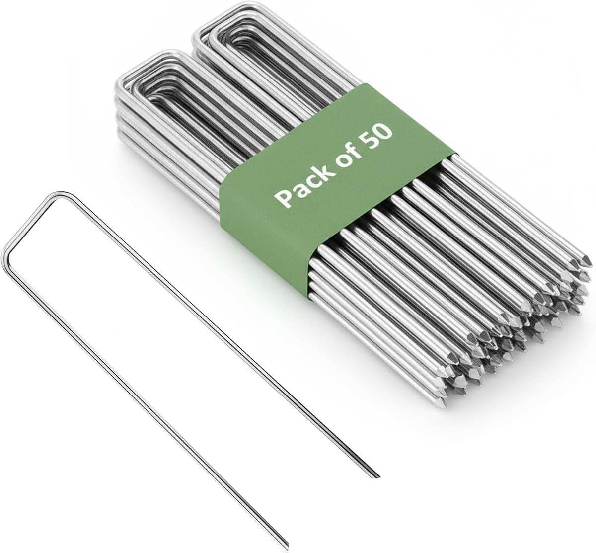 Grondanker - Verzinkt Staaldraad - 150 x 30 mm - Diameter 3 mm - Set van 50 voor Tuin en Bevestiging — afbeelding 1