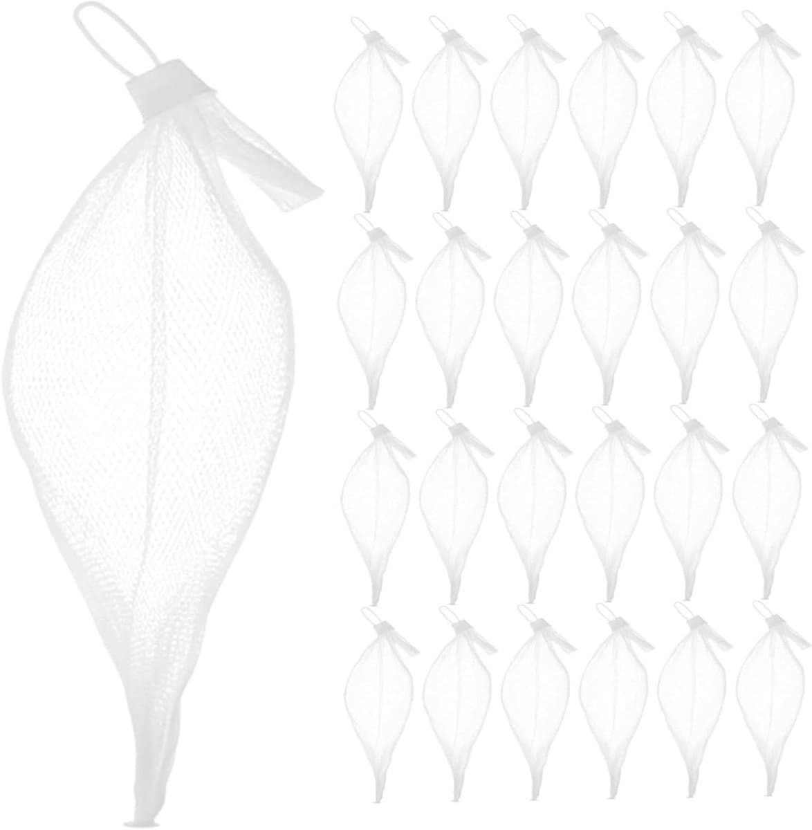 Opbergnetjes - Kralen zakjes - Kleine spullen organiseren - Met trekkoord - 19 x 8 x 8 cm - Wit — afbeelding 1