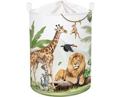 Dieren Kinder Wasmand Opvouwbaar voor Jongens Meisjes Giraffe Leeuw Groot Kleding Speelgoed Opbergmand voor Kinderkamer Bad, Aap, 63L