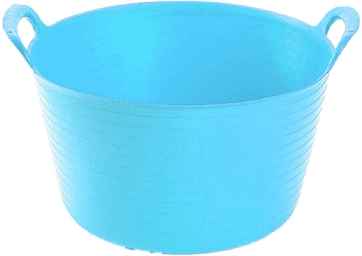 Plasticforte flexibele emmer/kuip - blauw - kunststof - rond - 56 liter - 60 x 53 x 38 cm - wasmanden - tuinafval - speelgoed — afbeelding 1