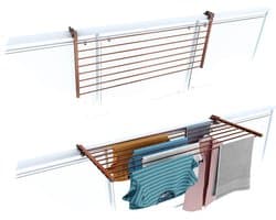 Foxydry Duo 118 cm droogrek balkon - corten - rechthoekige reling