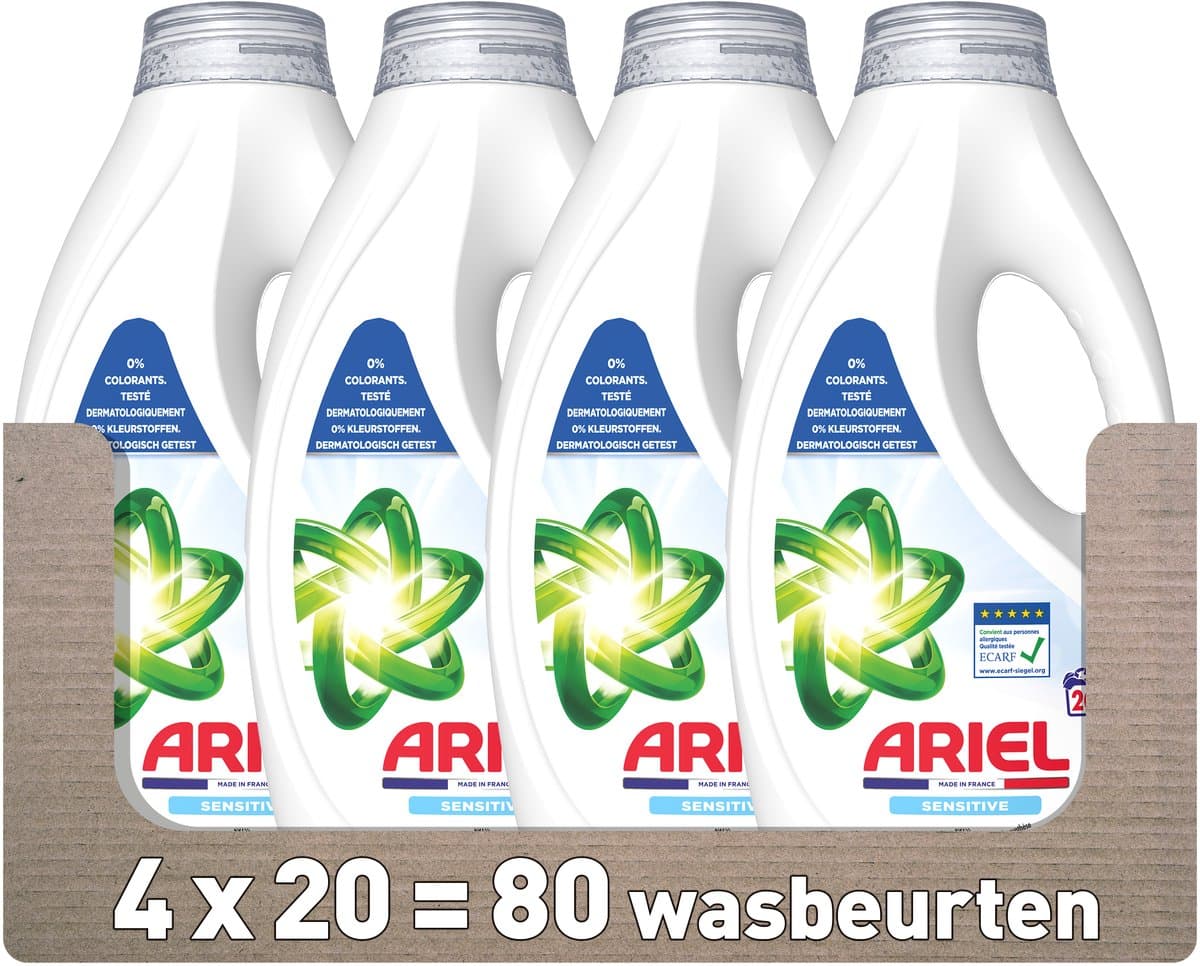 Ariel Vloeibaar Wasmiddel Sensitive - 4 x 20 Wasbeurten — afbeelding 1