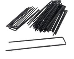 50x Grondankers U-Vorm 150mm - Verzinkte Tuinharingen voor Folie, Worteldoek en Slangen