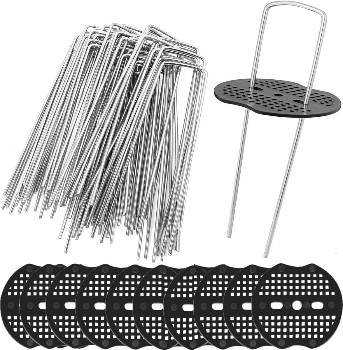 Unyqoos® Roestbestendige U-vormige stalen grondankers voor tuin en landschapswerk — afbeelding 1