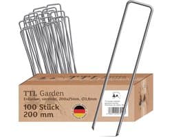 Grondankers voor Tuin en Camping - 100 Stuks Verzinkt 200mm Ø 3,8mm