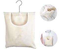 Canvas wasknijpertas, wasknijpertashouder, wasknijpertas organizer met haak, draagbare hangende opbergtas voor thuis, balkon en reizen - 1stuk(beige) — afbeelding 1