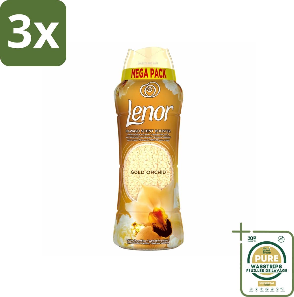 3 x Lenor – Geurparels – Gouden Orchidee – 570 g - Grootverpakking - Koffiezetapparaat - Koffiezetapparaat - Koffiezetapparaat — afbeelding 1