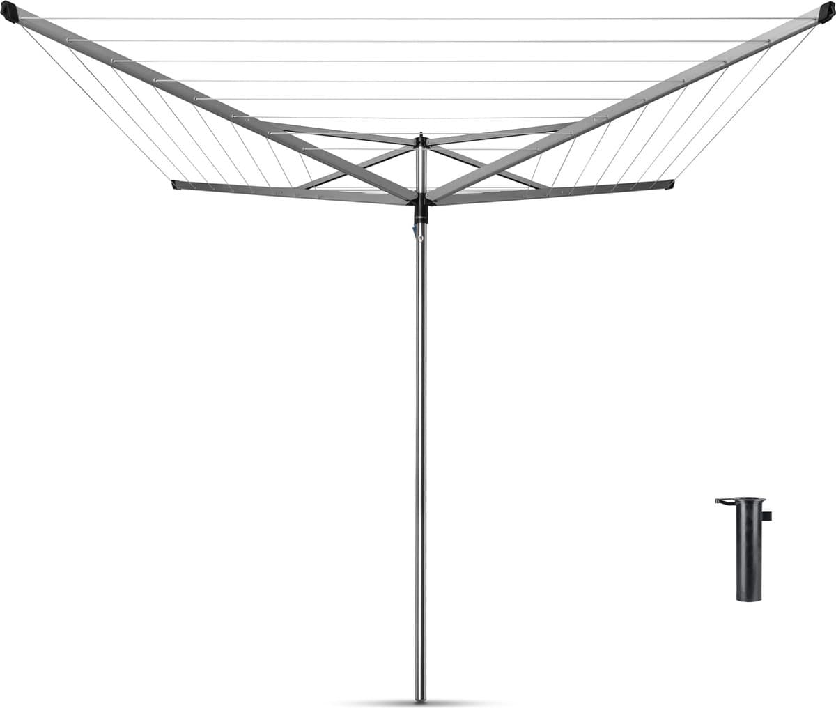 Brabantia Essential Droogmolen - met Betonanker - 40 m - Metallic Grey — afbeelding 1