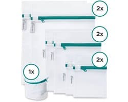Living Direct Waszak set 7 stuks Waszakjes met Rits - Waszakken voor Wasgoed met Waszak Groot en Waszakjes - Wasnetjes met Rits, geschikt voor Lingerie en BH - Laundry Bag - Wasnetten