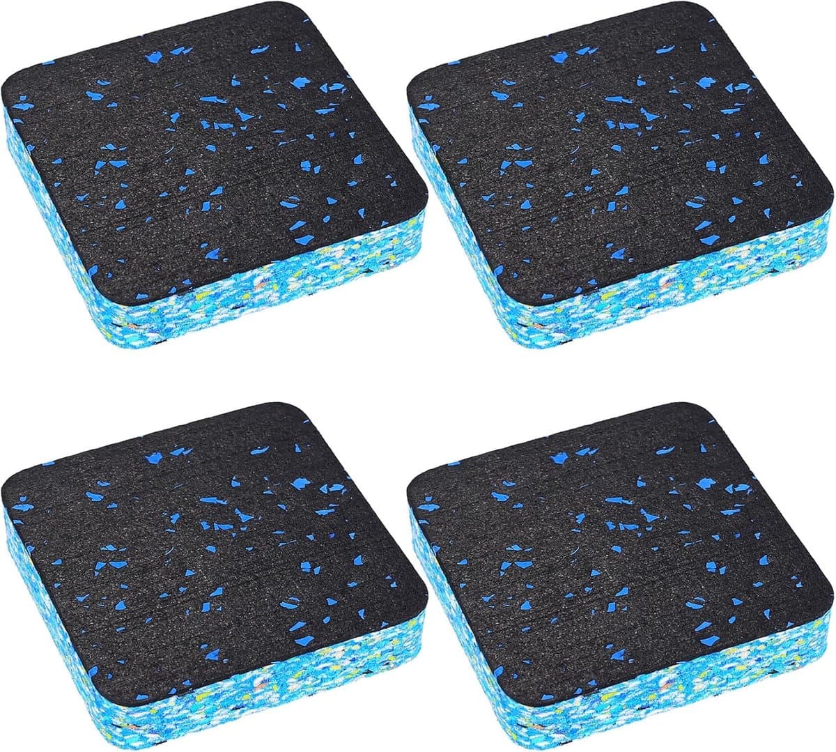Geluidsisolatiepads voor wasmachines en drogers, set van 4, 10 x 10 x 2 cm, anti-trillingsmat, rubber — afbeelding 1