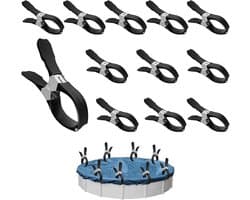 12 Stuks Zeilklemmen - Grote Roestvrijstalen Wasknijpers - Clips Voor Zwembadafdekkingen - Gordijnclips - Dekzeil Klemmen - Kledingclips Van Metaal - Geschikt Voor Het Drogen Van Dekbedden, Sokken, Kleding En Zwembadafdekkingen - Zwart