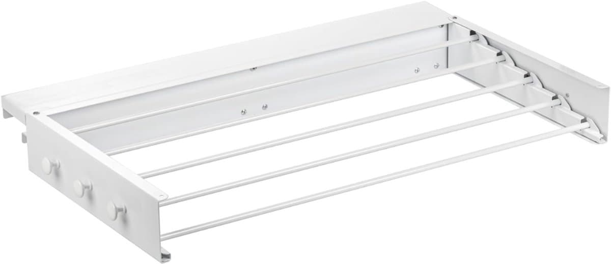 SCH® Wanddroogrek Inklapbaar - Wanddroogrek - Wit - 39cm x 80cm x 10cm — afbeelding 1