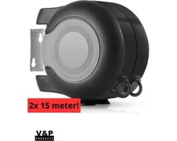 V&P Products® Waslijn uittrekbaar grijs/zwart - Waslijndraad - 2x 15 meter - Wasdraad - Uittrekbare Waslijn - Roldrooglijn voor buiten en binnen - automatische waslijn - wand droogrek — afbeelding 1