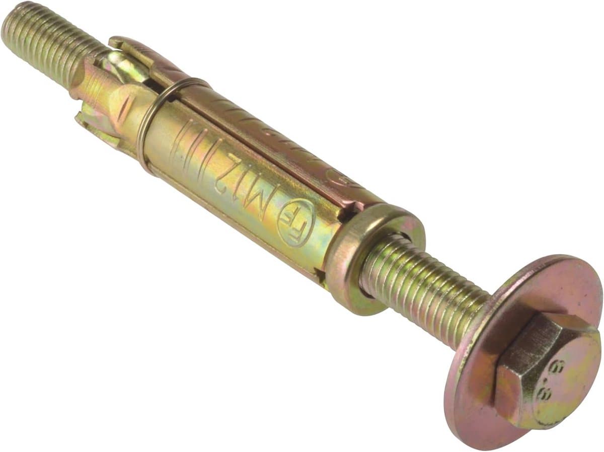 Ankerbout M12 x 60mm - Zware Verankeringsschroef Geel Verzinkt (5 Stuks) — afbeelding 1