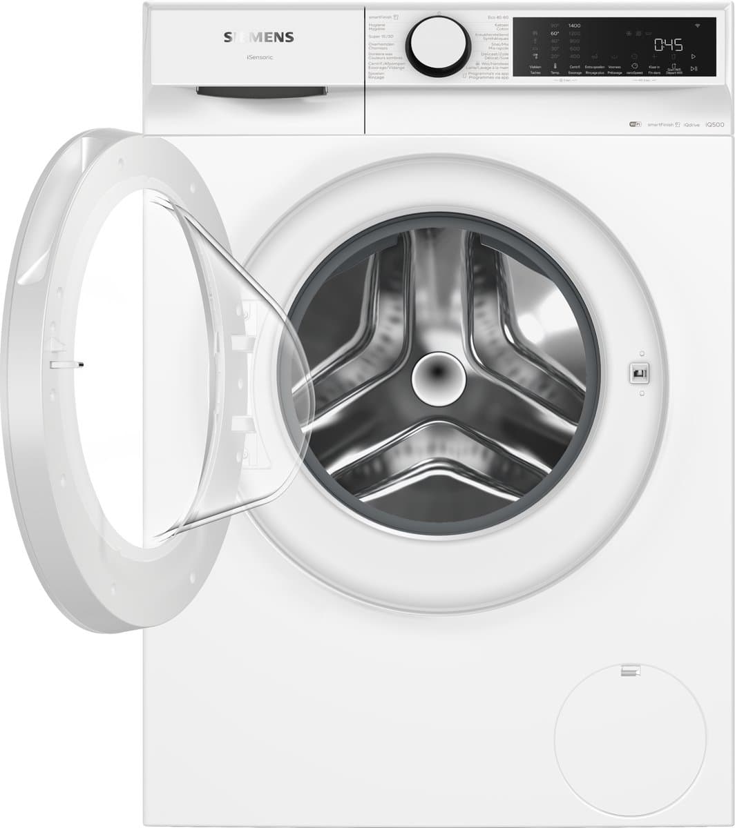 Siemens WG34J200FG - iQ500 - Wasmachine – 8 kg – 1400 rpm – Energieklasse A - smartFinish: vermindert kreukels tot 50% - Home Connect - NL/FR Display -SpeedPack L – Versnel programma's — afbeelding 1