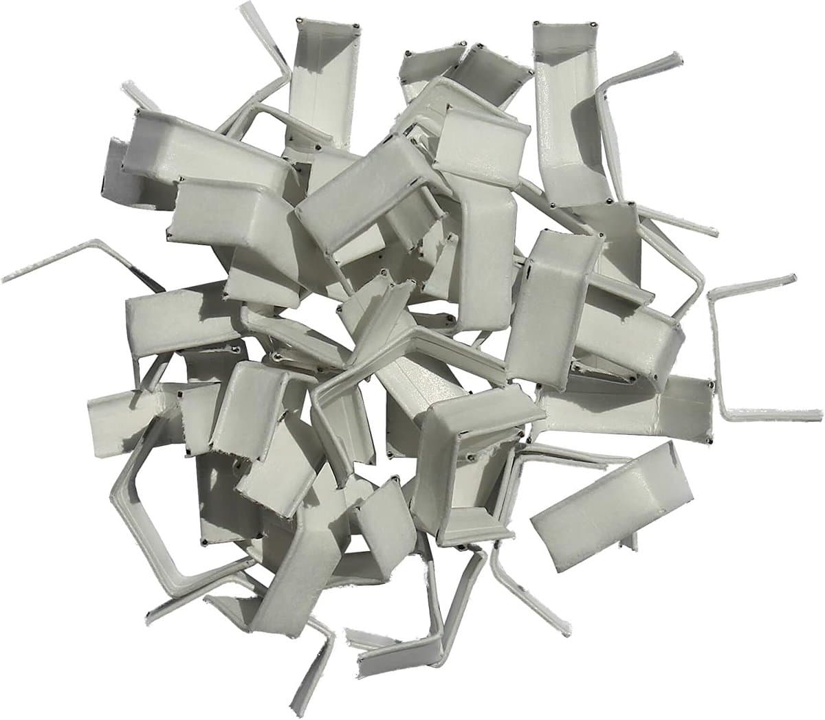 500 Witte Zaksluitclips, Clipsluitingen voor Zakken (150x8 mm) — afbeelding 1