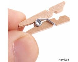 Homivae Mini Wasknijpers Hout 25 mm – 50 Stuks – Decoratief & Knutselen — afbeelding 1