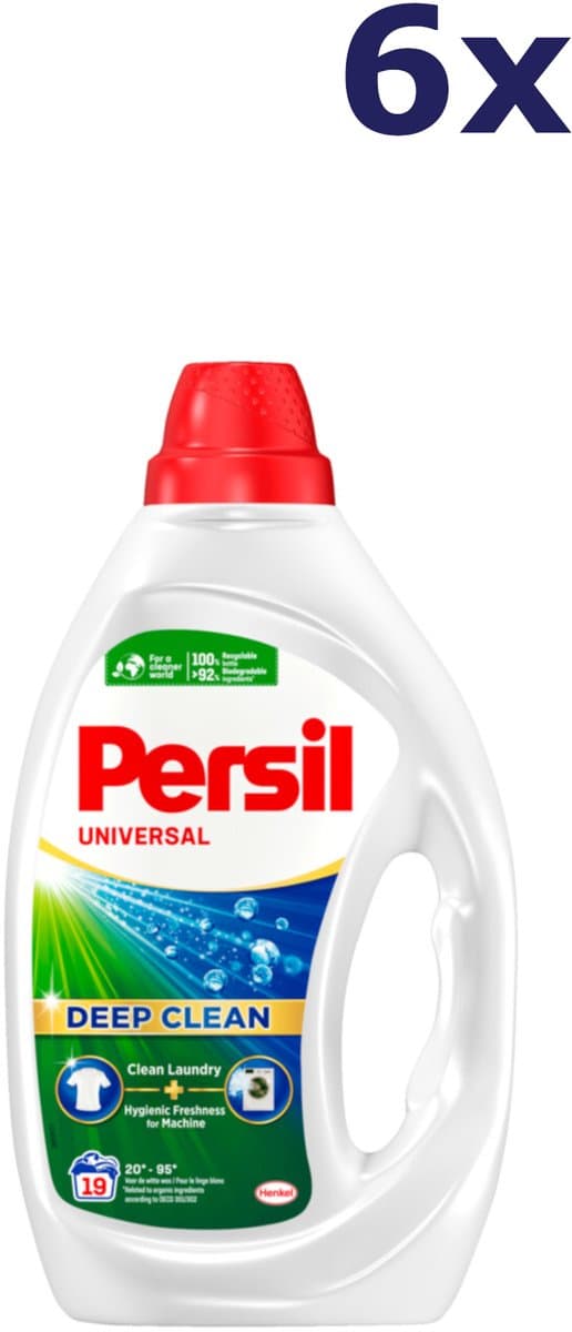 Persil Gel Universal - Vloeibaar Wasmiddel - Krachtige Vlekverwijdering - Voordeelverpakking - 6 x 19 Wasbeurten — afbeelding 1