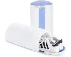 Kraftverdia 2 Stuks Schoenwaszak met Rits – Waszak voor Sneakers in Wasmachine – 360° Microvezel Reiniging – Verborgen Rits – Herbruikbaar – Wit