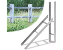 H Paalanker - Paalhouder Grondanker - Stabiele Constructies - Verstelbare Vorkbreedte - 600mm Lengte
