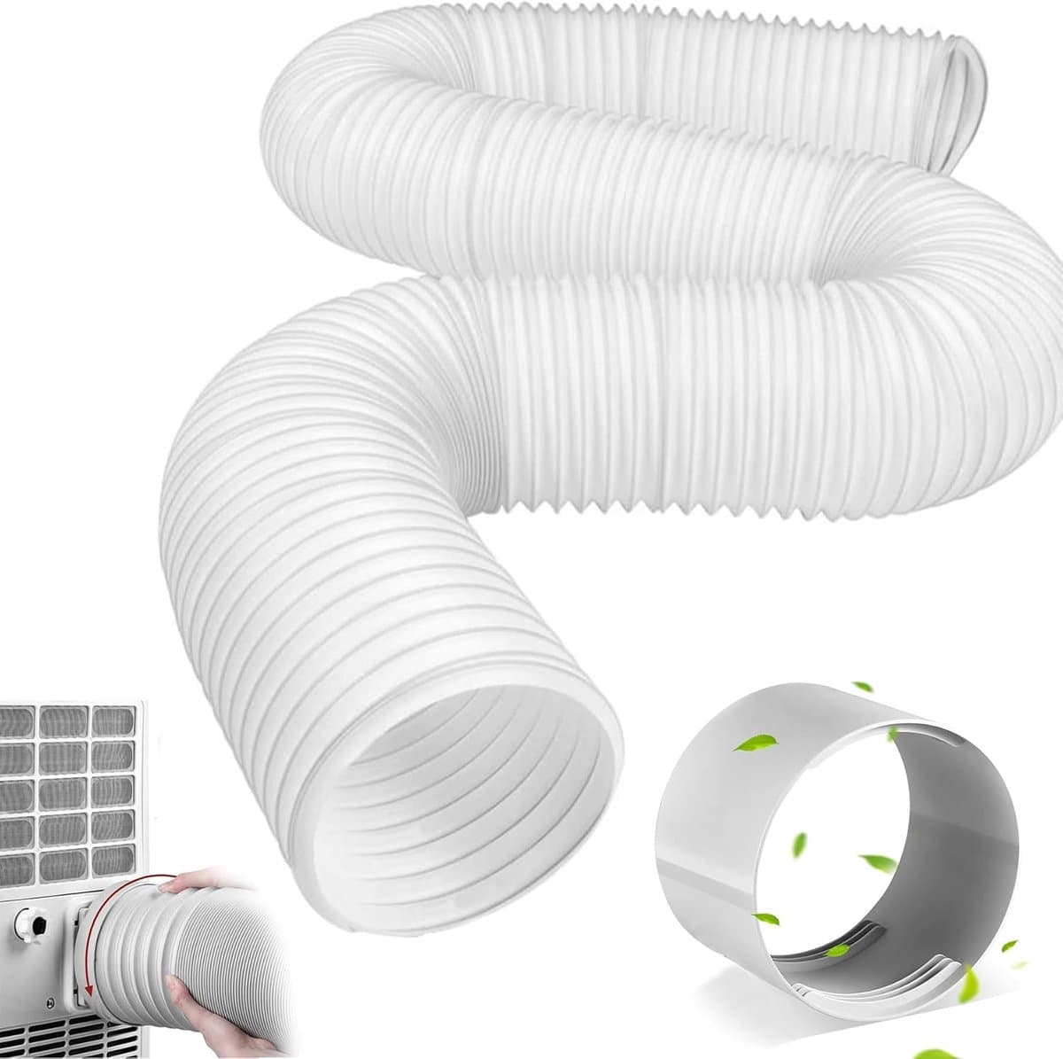 Afvoerslang Airco - Slangverlenging Condens - Mobiele Airco - Universele Adapter - 15 Meter Lengte - Grijs Zwart — afbeelding 1