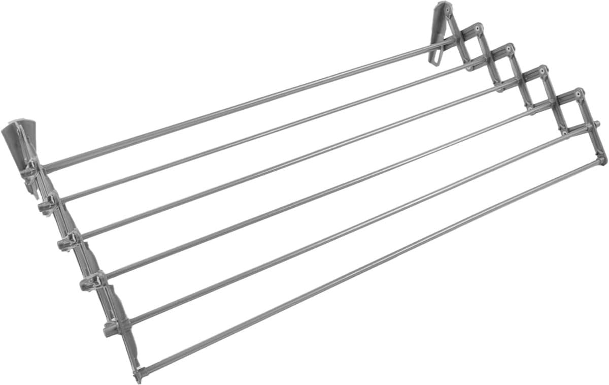 Wandwasdroger - Droogrek - Ruimtebesparend Drogen - Verplaatsbaar Systeem - 90 cm Breed - Grijs — afbeelding 1