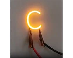 -C- COB LED 3V Filament Letter Geel 3 x 3 cm FPC 2200K 1W Warm-wit