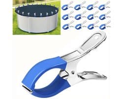 Clips voor zwembadafdekkingen voor bovengrondse zwembaden, 18 stuks 4,7 inch roestvrijstalen klemmen voor zwembadafdekkingen, winddichte clips voor bovengrondse zwembadafdekkingen