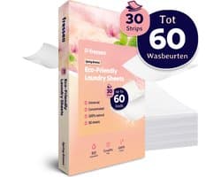 Fressea Wasstrips 60 Wasbeurten - Wasmiddel Strips - Plasticvrij & Vegan Wasmiddeldoekjes (Lentebloesem)