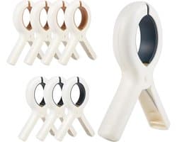 8 stuks clips – Maat M (13 x 8,5 cm) – Veelzijdige droogclips – Voor handdoeken, lakens en kleding – Broek- en sokkenclips – Bevestigers met sterke grip – Kunststof ontwerp dat geen afdrukken achterlaat – Windbestendige dekbedclips - Stevig duurzaam — afbeelding 1
