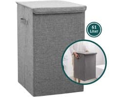 Janse® Wasmand - Stevige opvouwbare wasmand - 61 Liter - Badkamer organizer - Opbergbox - Wassorteerder - Laundry basket - Opbergbak