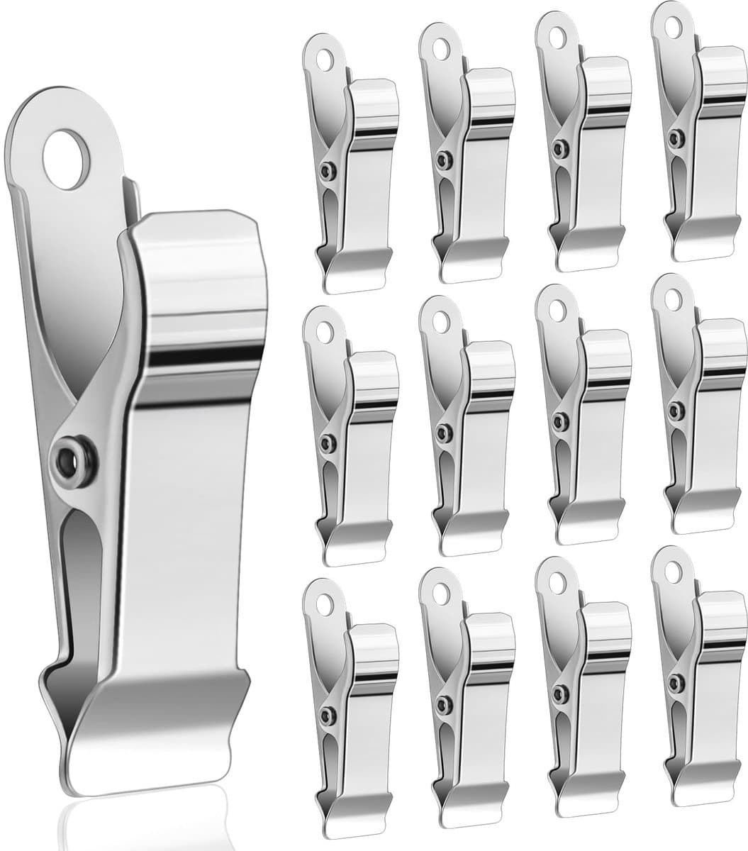 Set van 12 metalen clips - Klem - geschikt voor het bevestigen van gordijnen/kleding/snacks - metaal - zilver — afbeelding 1