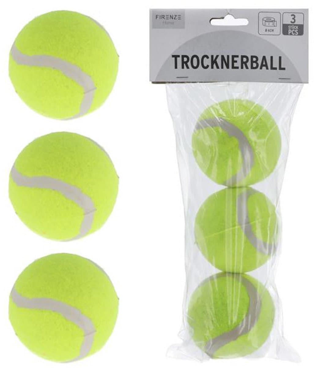 Cepewa drogerballen/wasbollen - 6x stuks - tennisballen - voor zachte/kreukvrije was — afbeelding 1