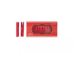 Isabella Rose - grote houten wasknijpers - 12 stuks - rood met witte stippen