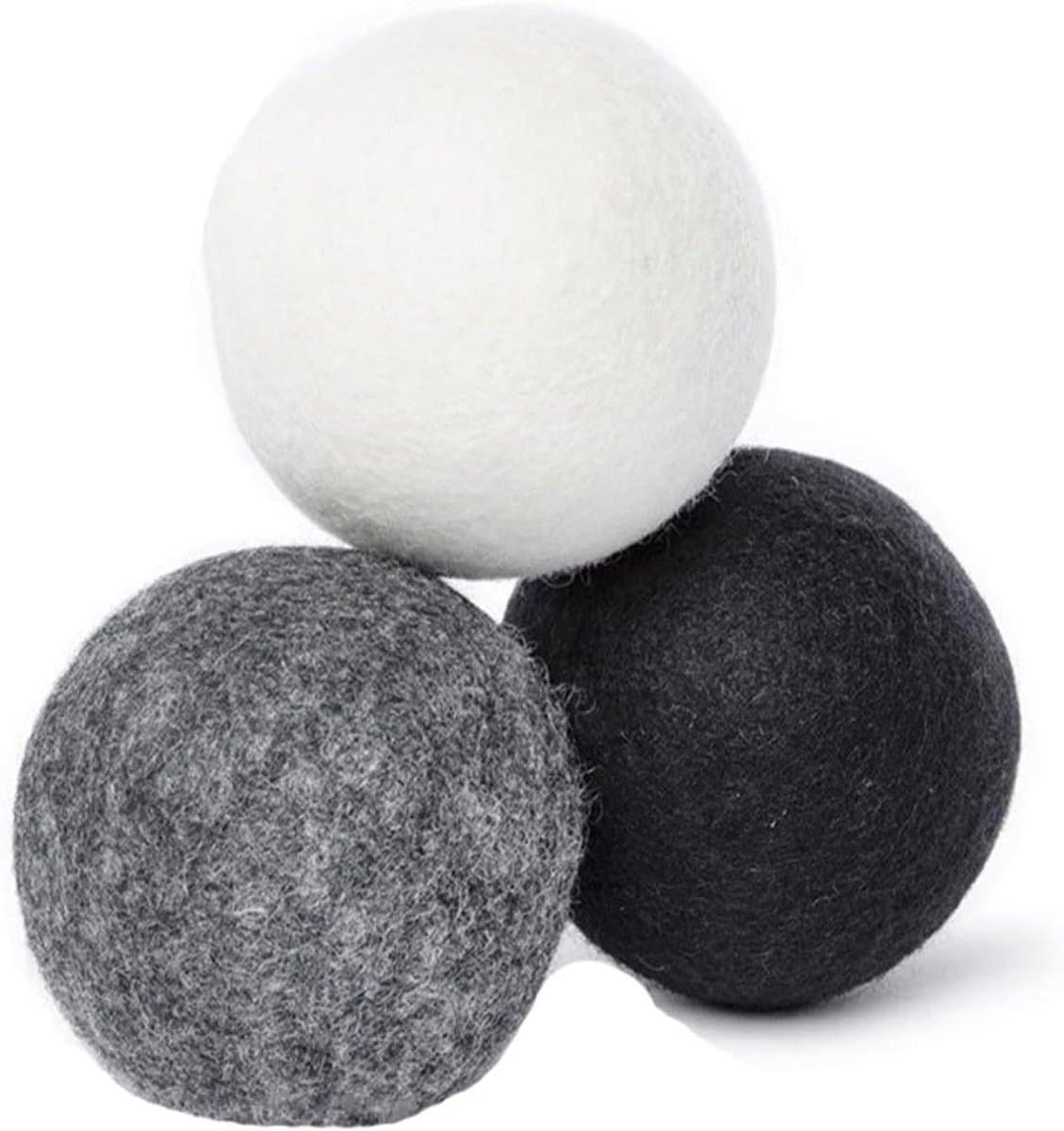 Allecto Plus - Herbruikbare wollen drogerballen voor wasdroger - 6 stuks - Natuurlijke droogballen - Vilten ballen - Donkergrijs - Donsjack - Wasbal - 6 cm - Duurzaam en effectief - Milieuvriendelijk — afbeelding 1