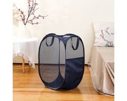 Opvouwbare wasmand van gaas - Opvouwbare wasmand - Opvouwbare wasmand - Wasmand met zijvakken - Wasmand van gaas met handvat - Geschikt voor badkamers en studentenhuizen - 36*36*58cm