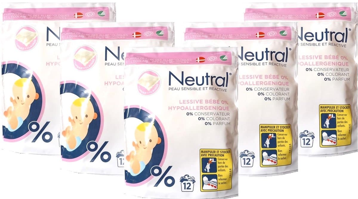 Neutral Baby Wascapsules - 5 x 12 Pods - Hypoallergeen — afbeelding 1