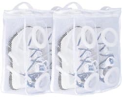 2 stuks schoenwaszakken - Alleen voor de wasmachine - Netstof schoenwaszak - Ophangbaar met rits - Geschikt voor het wassen van delicate kleding - Geschikt voor sportschoenen, ondergoed, sokken - Wit - 36 x 30 x 12 cm / 14,1 x 11,8 x 4,7 inch