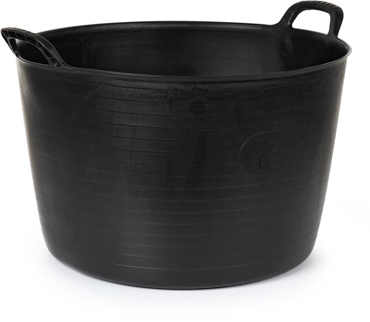 Plasticforte Flexibele kuip of emmer - zwart - 75 liter - stevig kunststof - 58 x 55 cm - Afvalbak - Wasmand - Opbergmand - Extra groot — afbeelding 1