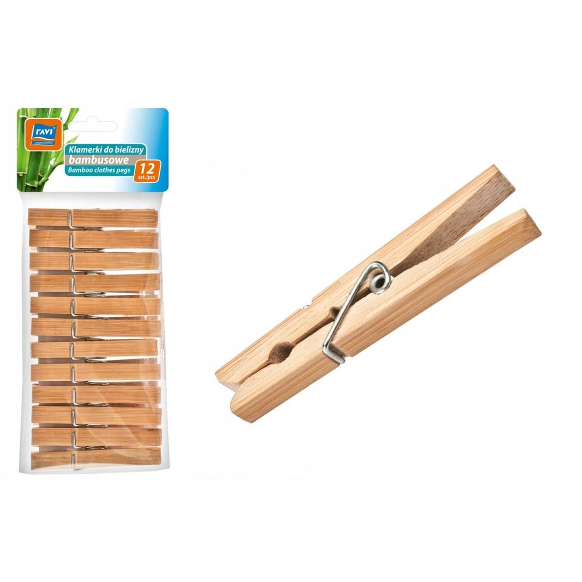 Ravi Serie - Bamboe Klamerki - 12 Stuks - Duurzaam en Ecologisch — afbeelding 1