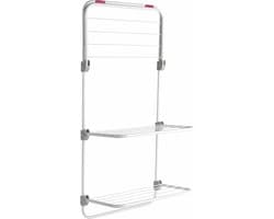 **Over Door Clothes Airer - Indoor Laundry Drying Rack 7m Drying Space Over 3 Levels Adjustable Shelves Foldable Space Saving Storage Foam Lined Hooks**