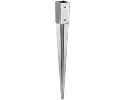 DOMAX - Paalhouder met Punt - 46x46 mm - Lengte 55 cm - Thermisch Verzinkt Staal - Slaganker — afbeelding 1